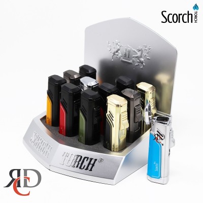 SCORCH TORCH 3T TWO-TONE W/CIGAR PUNCH & SEE THEU BUTANE STDS106 - 12CT/ DISPLAY